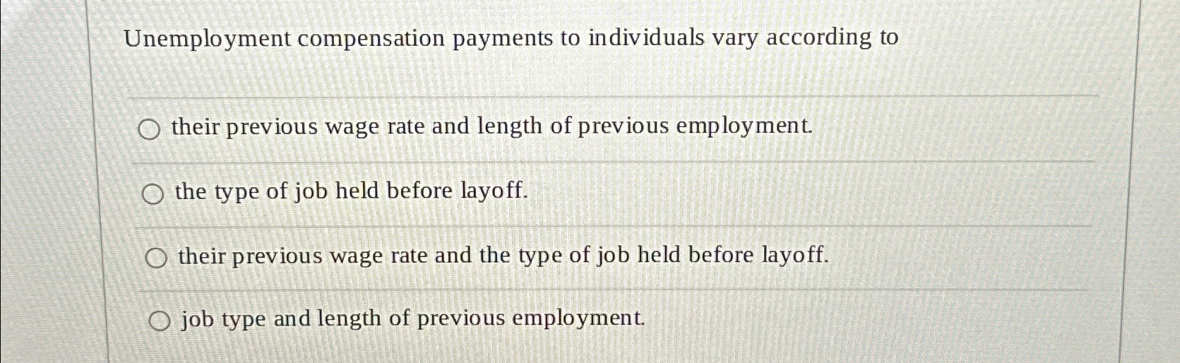 Solved Unemployment compensation payments to individuals | Chegg.com