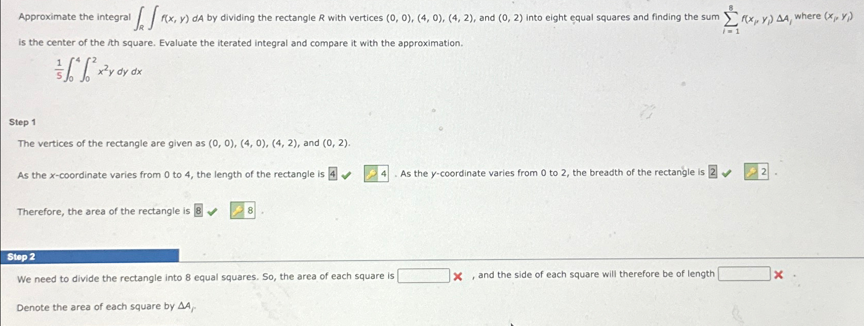 Solved Approximate the integral ∫R﻿∫﻿﻿f(x,y)dA ﻿by dividing | Chegg.com