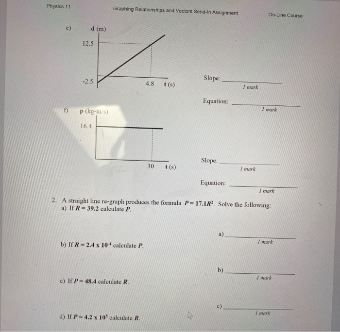 review assignment graphing relationships and vectors