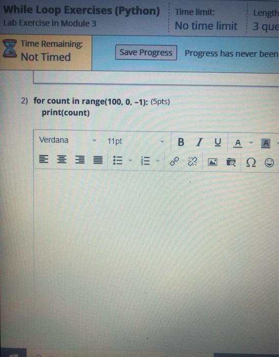 Solved While Loop Exercises (Python) Lab Exercise in Module | Chegg.com