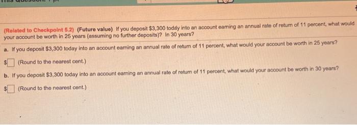 Solved Related To Checkpoint 5 6 Solving For Financial Chegg Com