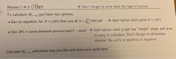 Solved To calculate W1→2 you have two options: - Get an | Chegg.com