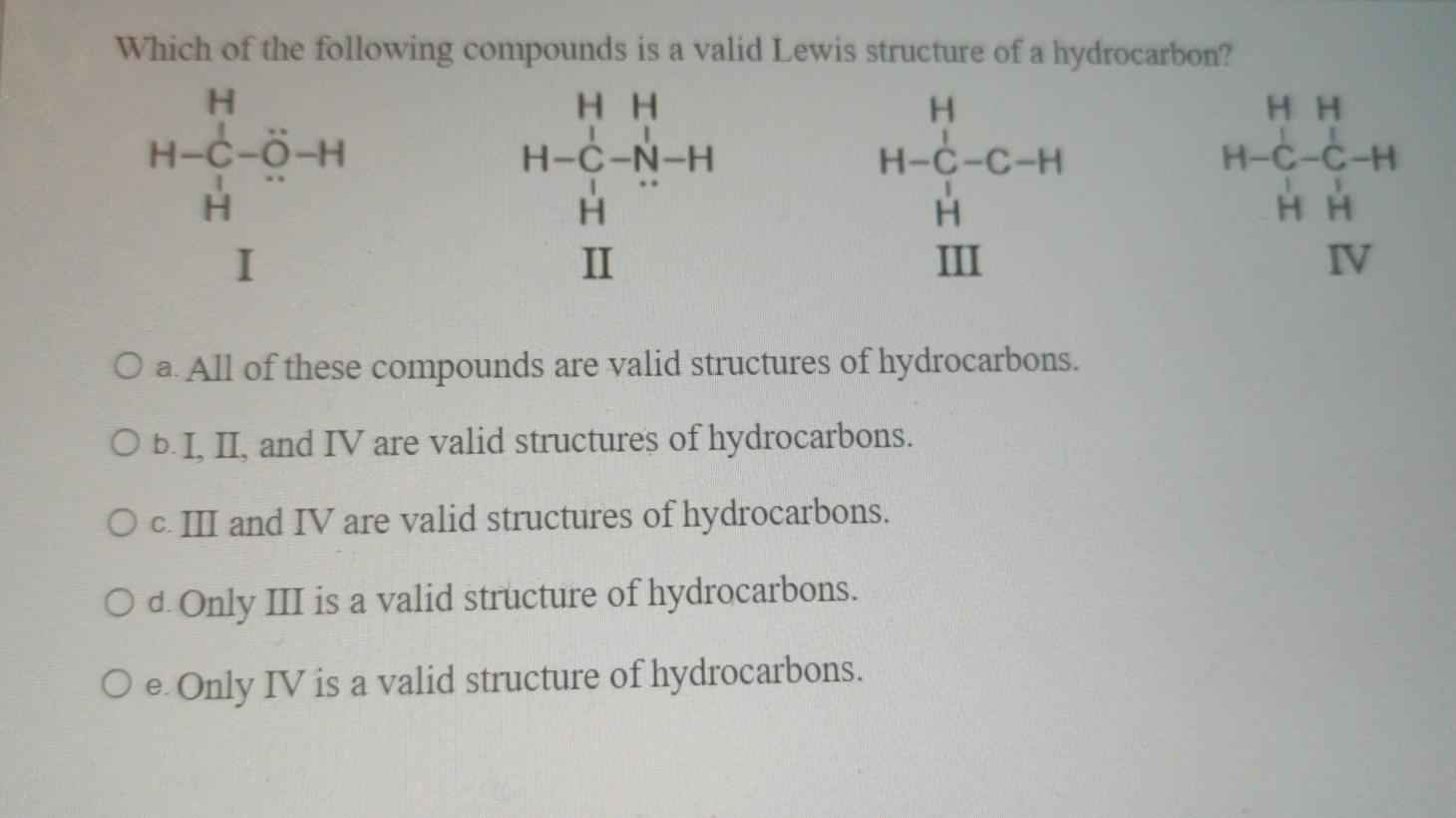 Solved Which of the following compounds is a valid Lewis | Chegg.com