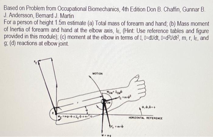 Solved Based On Problem From Occupational Biomechanics, 4 Th | Chegg.com