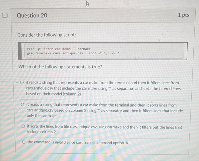 Solved Consider the following script: read -p 