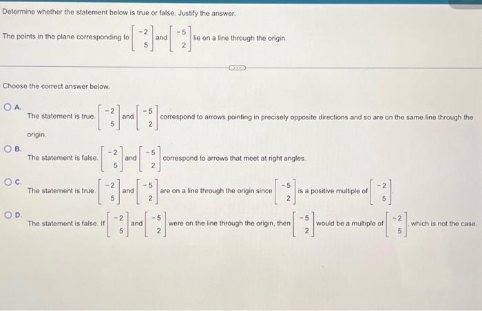 Solved Determine Whether The Statement Below Is True Or | Chegg.com