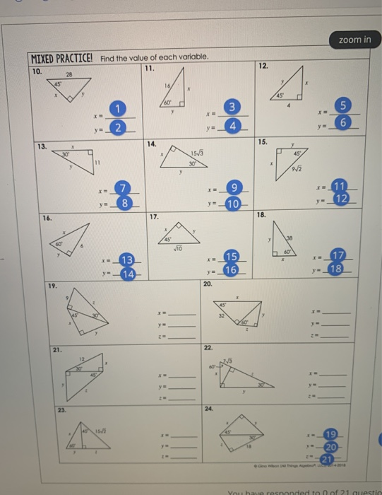 Zoom In Mixed Practice 10 Find The Value Of Each Chegg 