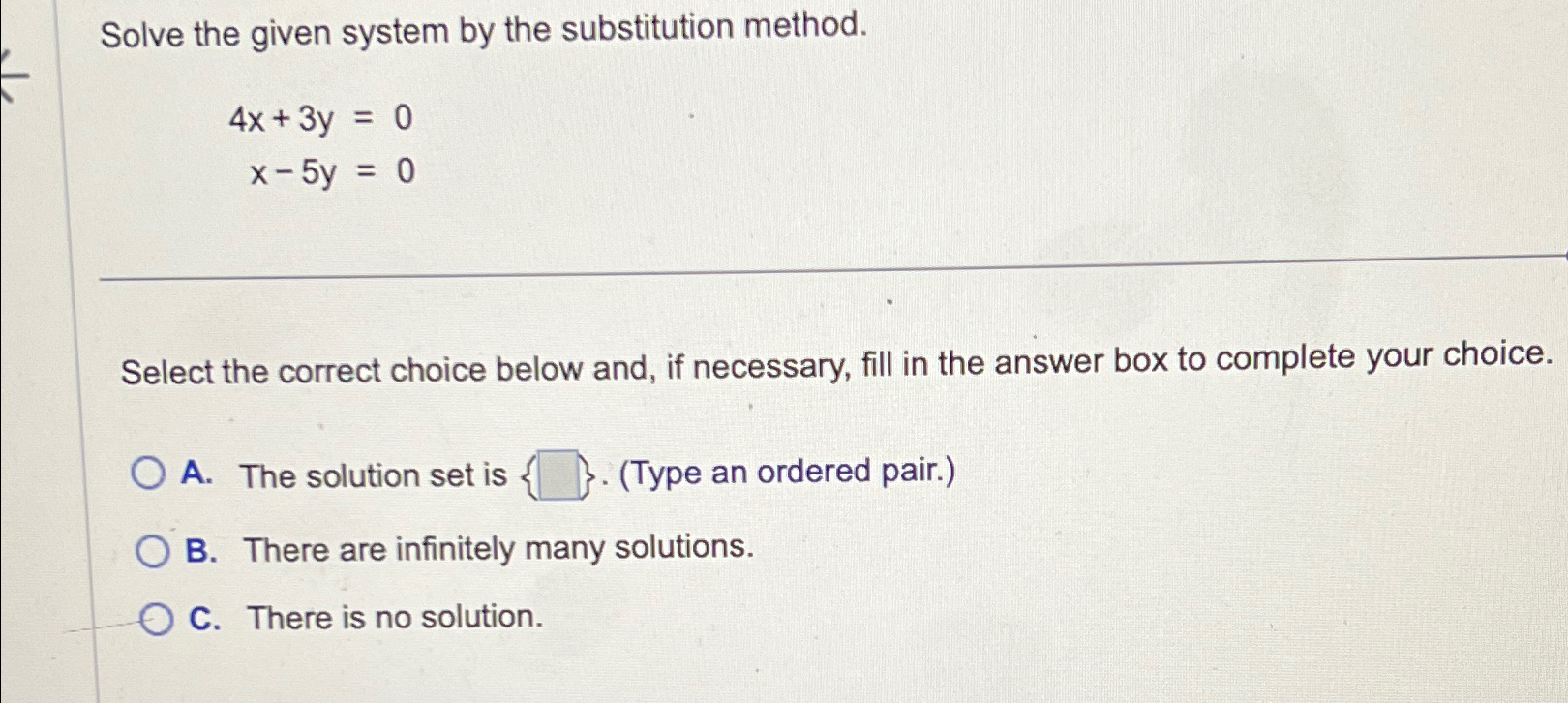 Solved Solve the given system by the substitution | Chegg.com