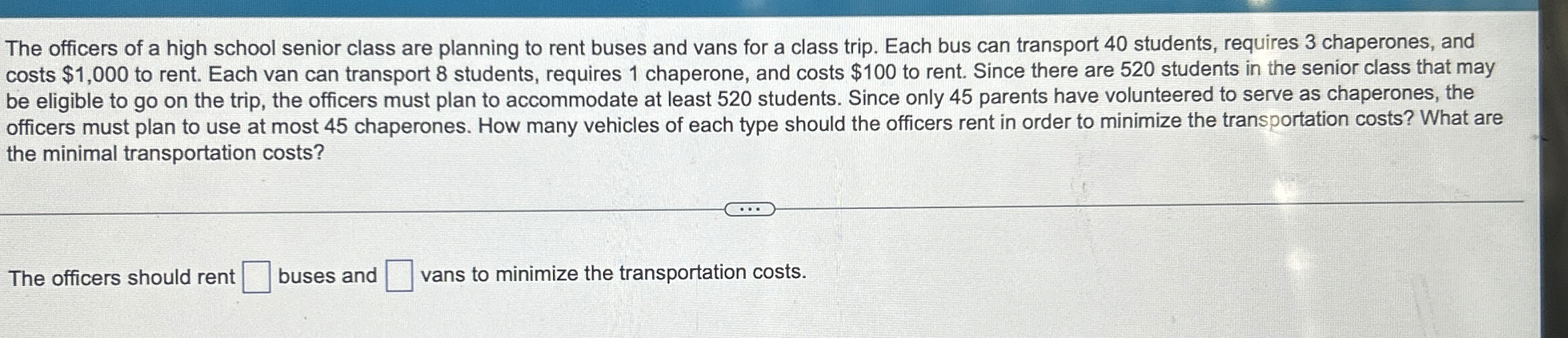 The officers of a high school senior class are