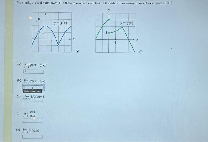 Solved The graphs of f and g are given. Use them to evaluate | Chegg.com