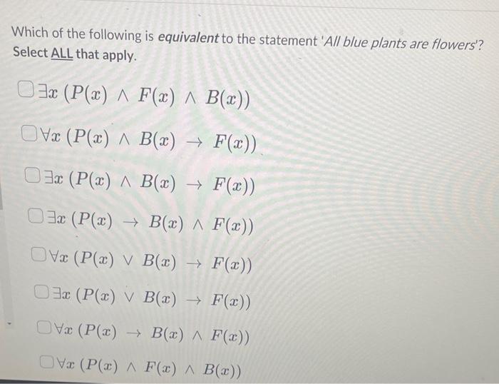 Solved Which of the following is equivalent to the statement | Chegg.com
