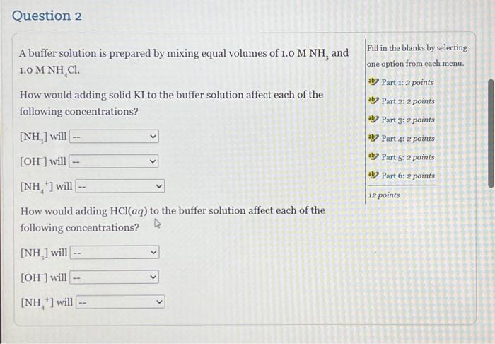 Solved A buffer solution is prepared by mixing equal volumes | Chegg.com