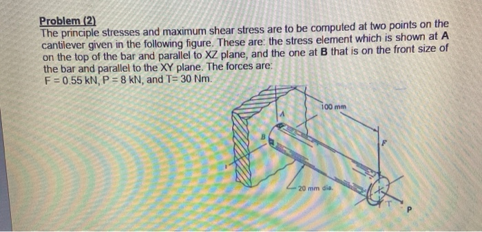 Solved Problem (2) The principle stresses and maximum shear | Chegg.com
