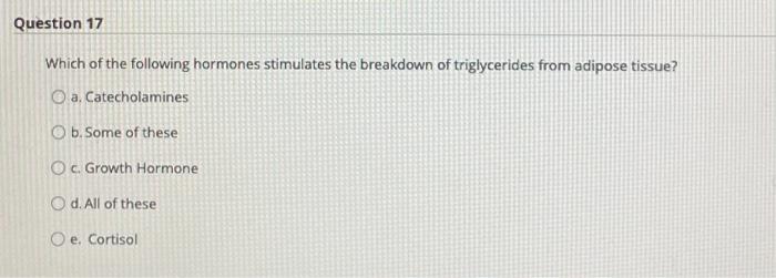 Solved Which of the following represents the correct order | Chegg.com