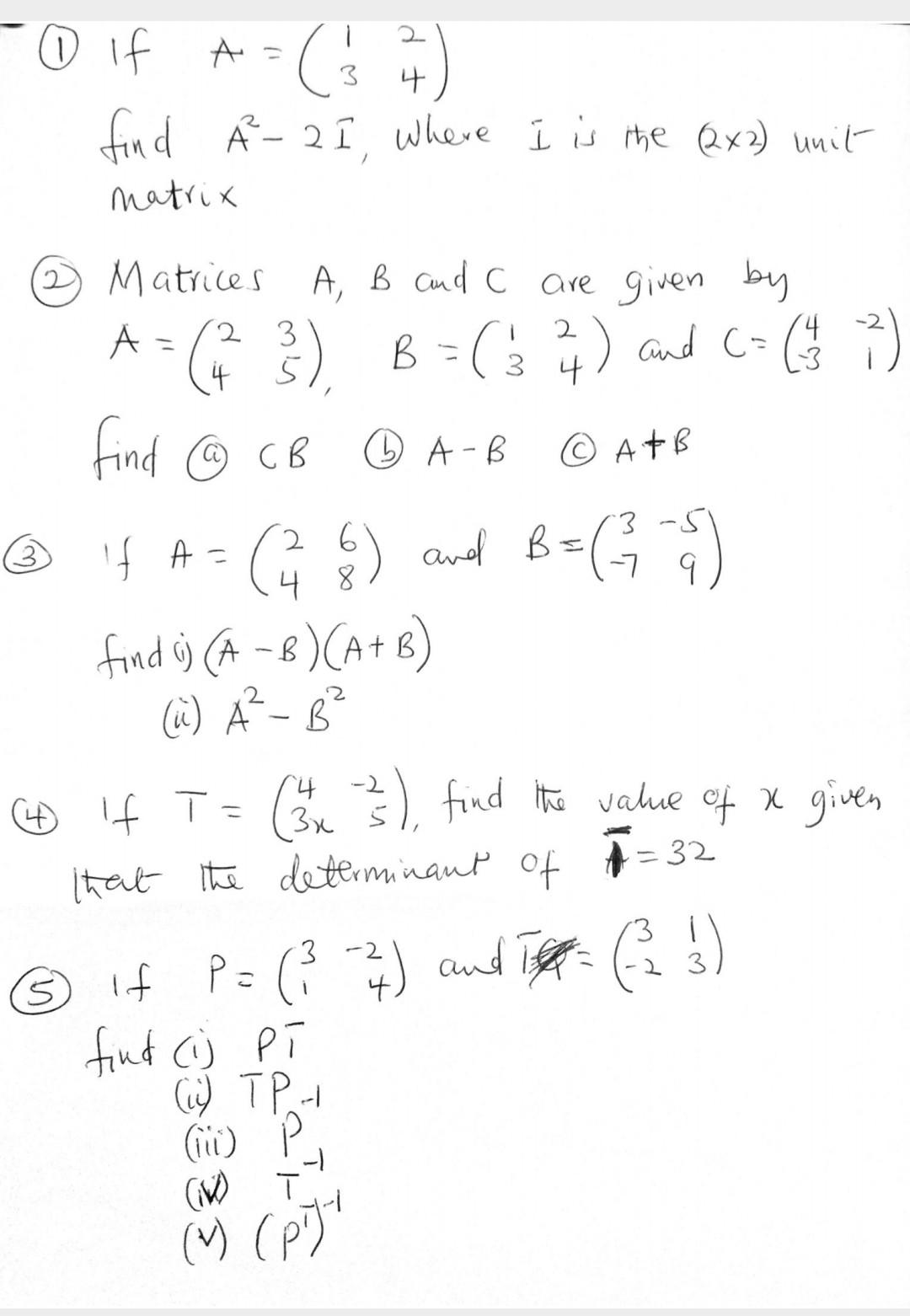 Solved 3 0 If Find A 2 I Where I Is The 2x2 Unit Chegg Com