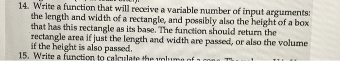 Solved 14. Write a function that will receive a variable | Chegg.com