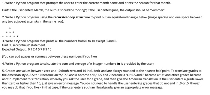 Solved 1. Write a Python program that prompts the user to | Chegg.com