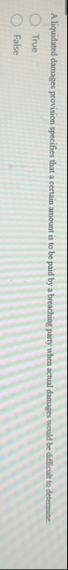 Solved A liquidated damages provision specifies that a | Chegg.com