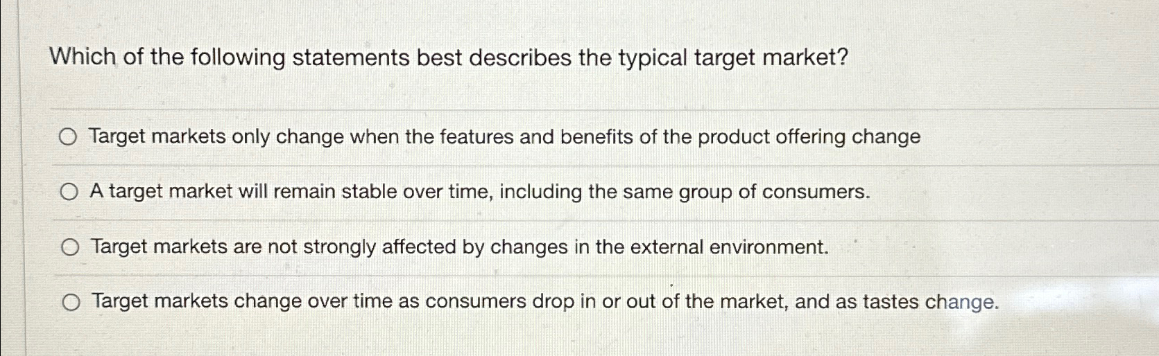 Solved Which of the following statements best describes the | Chegg.com