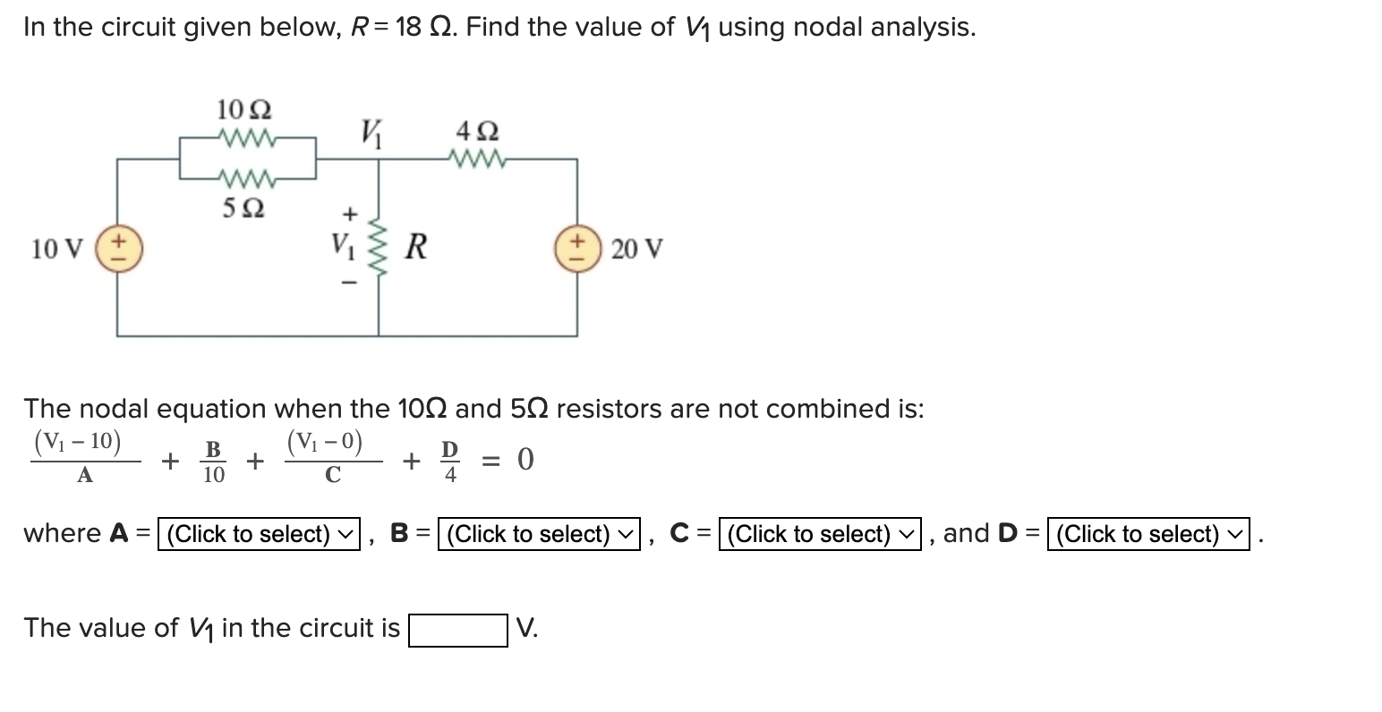 Solved In The Circuit Given Below R Find The Value Chegg Com