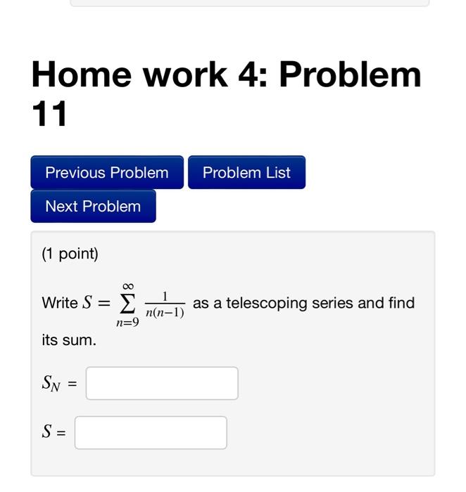 Solved Home work 4: Problem 11 Previous Problem Problem List | Chegg.com