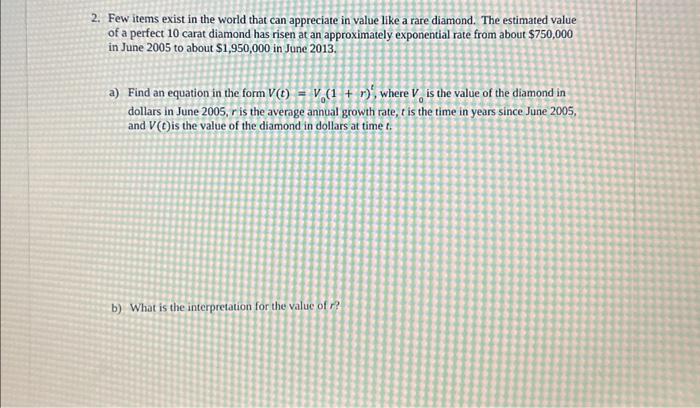 Solved Few items exist in the world that can appreciate in Chegg