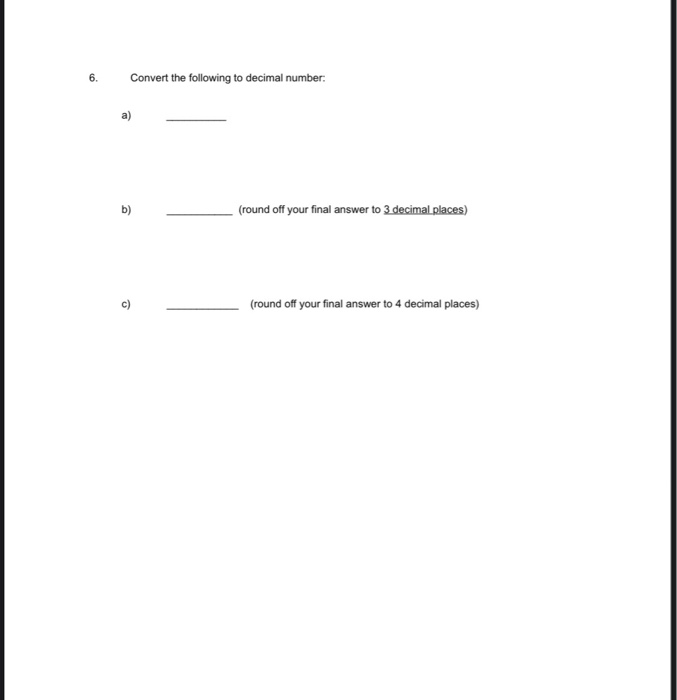 Solved 1 Write Each Of The Following As A Decimal Figure Chegg Com