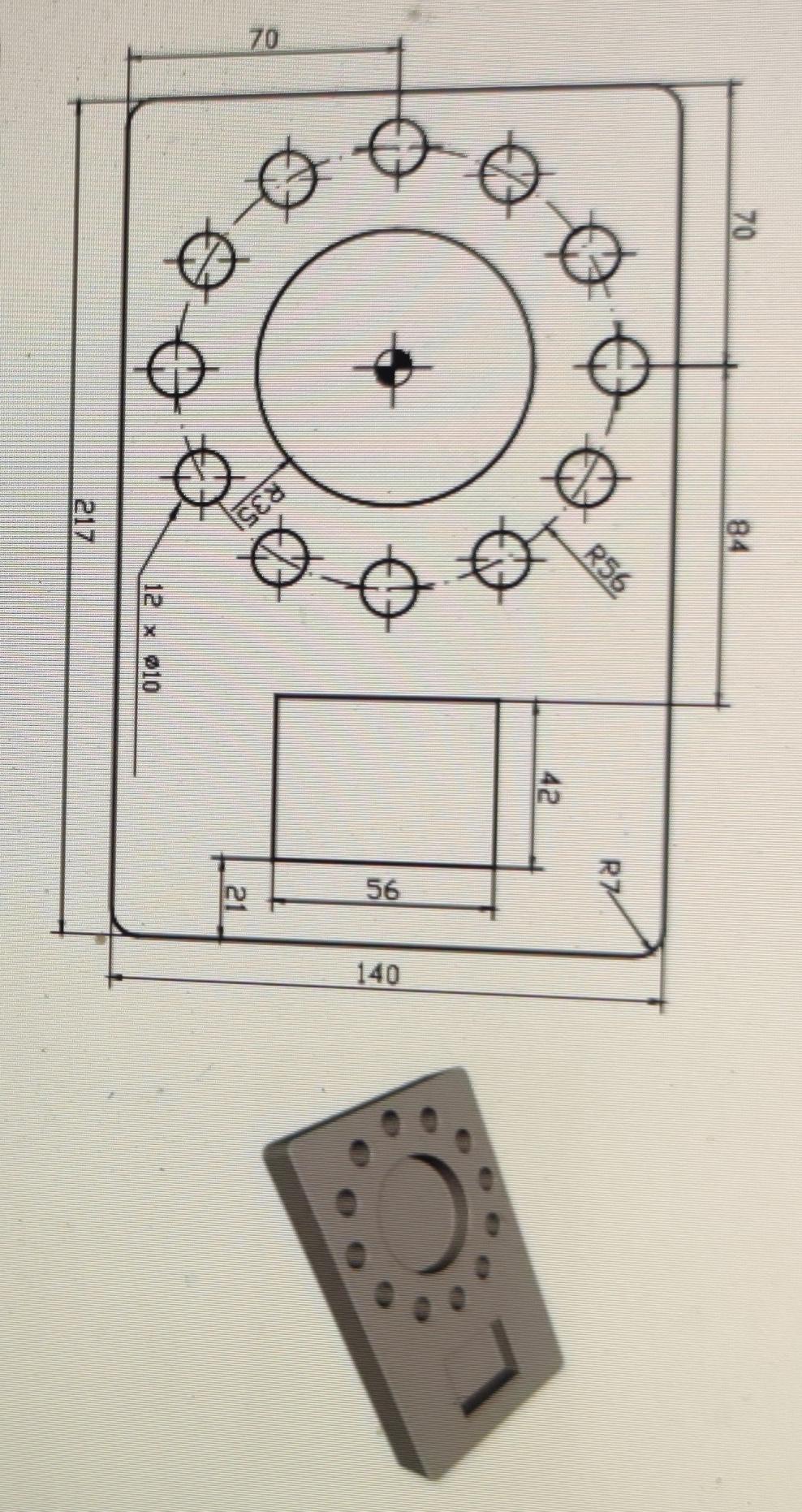 Solved write the nc part part program for the above figure ( | Chegg.com image.