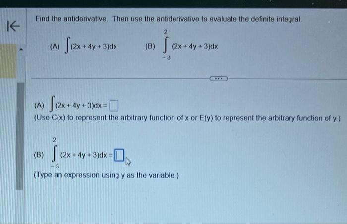 Solved Find The Antiderivative. Then Use The Antiderivative | Chegg.com