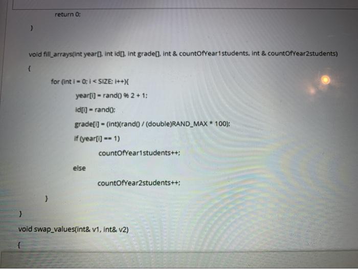 Solved C++ program has three 10 arrays related to student | Chegg.com