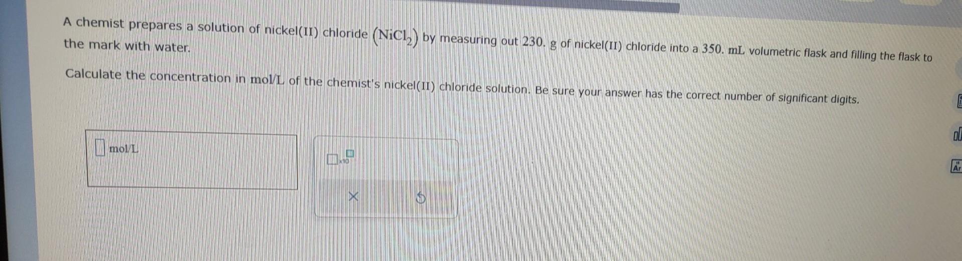 Solved A Chemist Prepares A Solution Of A Nickel Ii Chegg Solved A Chemist Prepares A Solution Of A Nickel Ii Chegg