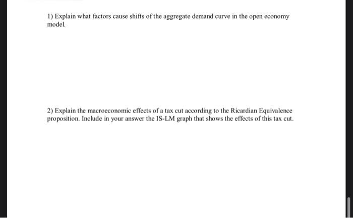 Solved 1) Explain what factors cause shifts of the aggregate | Chegg.com
