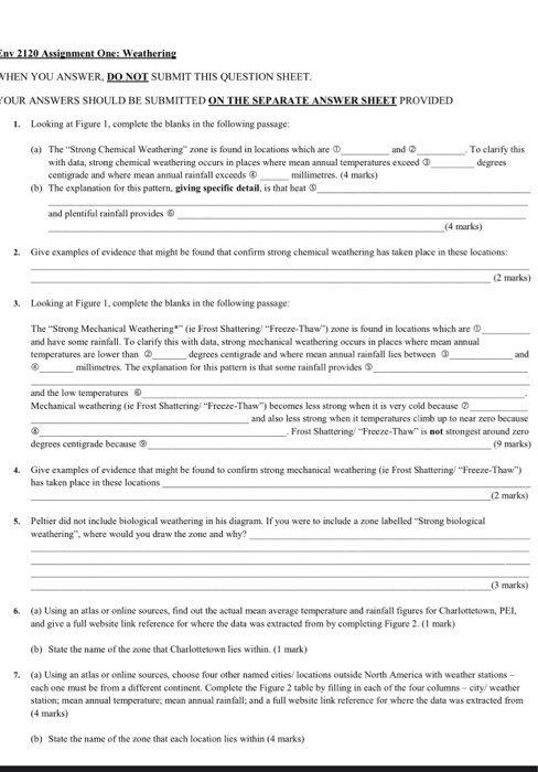 Weathering and erosion worksheets pdf image