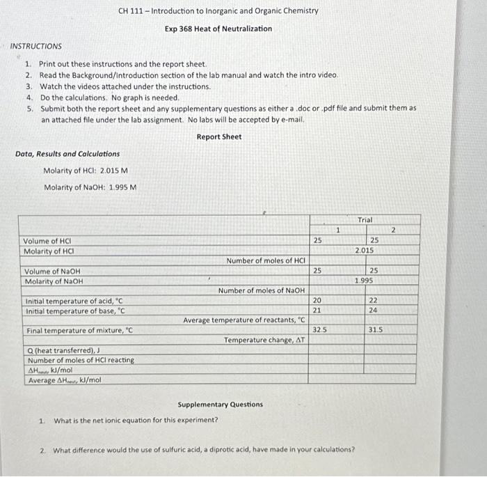Solved INSTRUCTIONS 1. Print out these instructions and the | Chegg.com