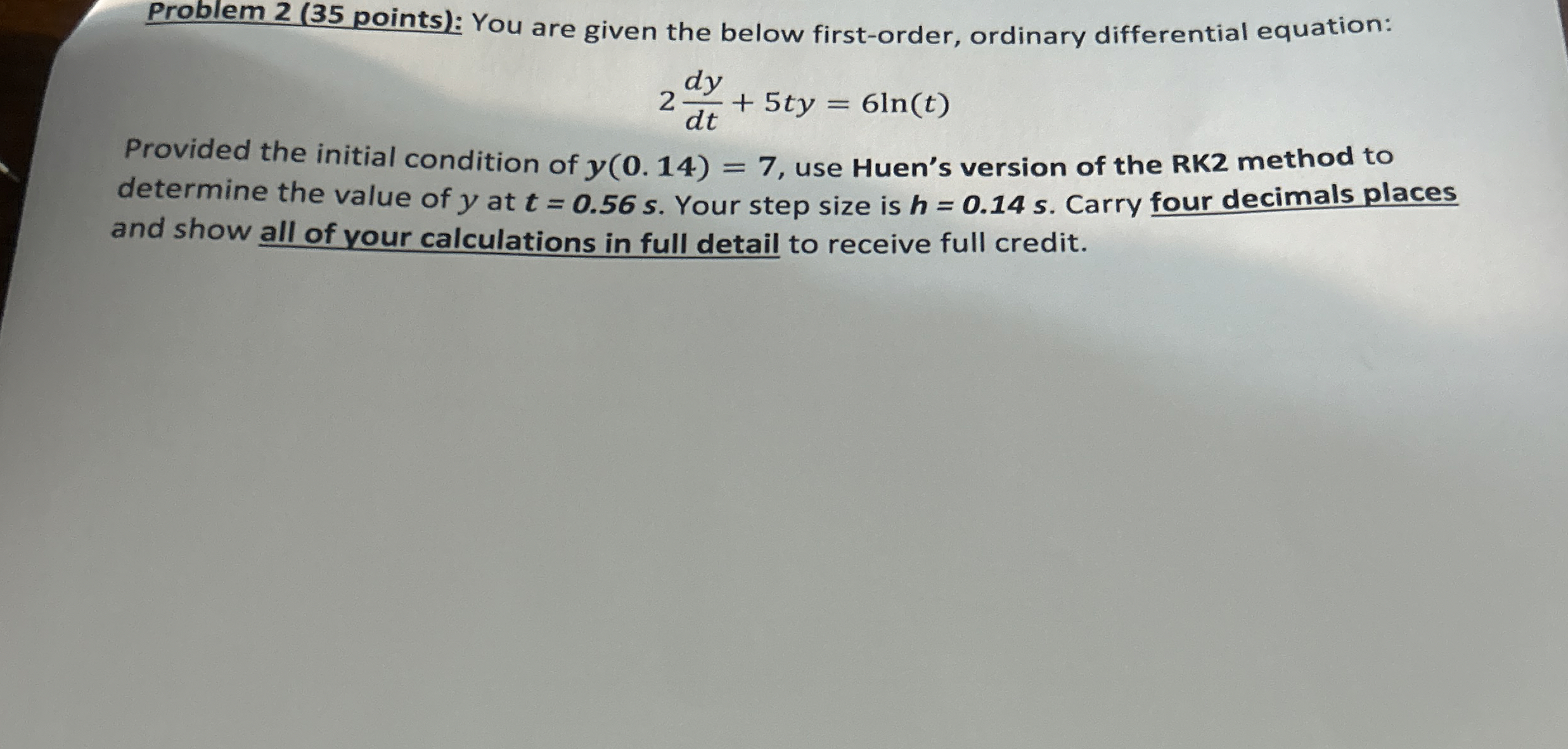 Solved Problem 2 (35 ﻿points): You are given the below | Chegg.com