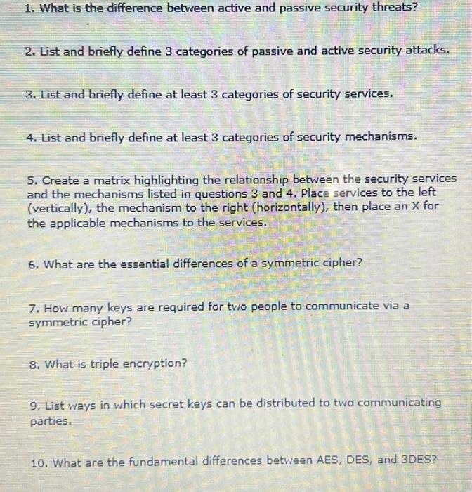 Solved 1. What is the difference between active and passive