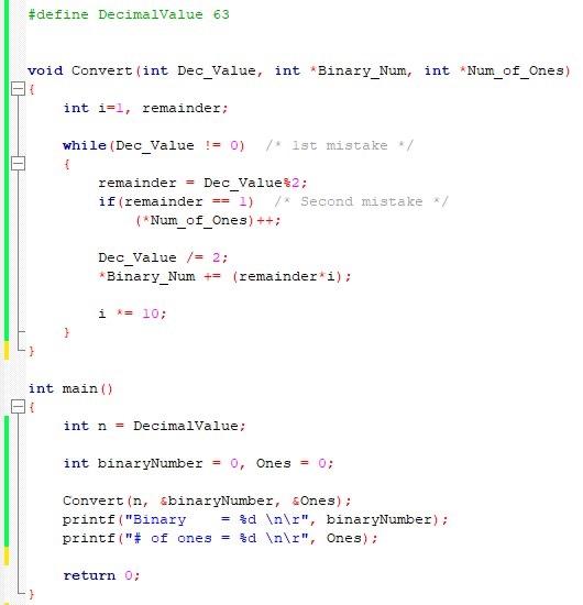 Solved 1. The following code has been written to convert a | Chegg.com