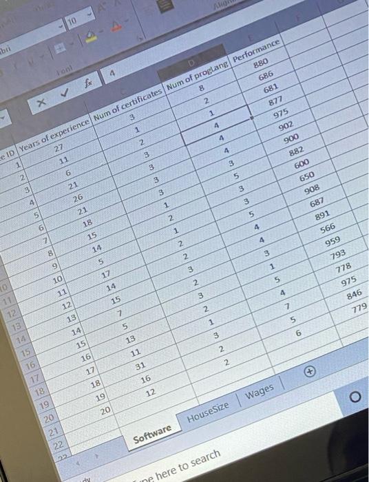 Solved Using Pivot Table on this data, what is the standard | Chegg.com
