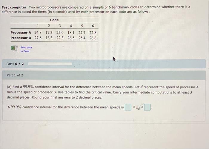 Solved Fast computer: Two microprocessors are compared on a | Chegg.com
