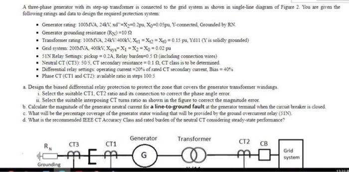 Solved A three-phase generator with its step-up transformer | Chegg.com