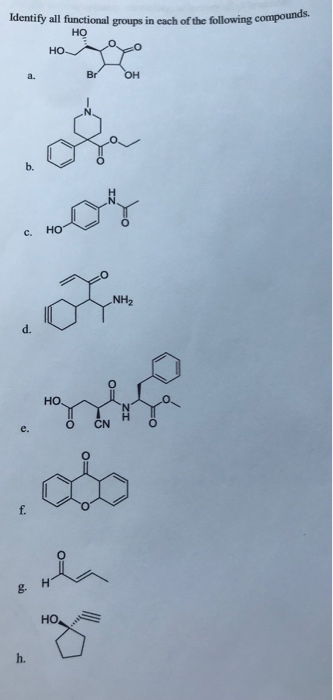 Solved Identify all functional groups in each of the | Chegg.com