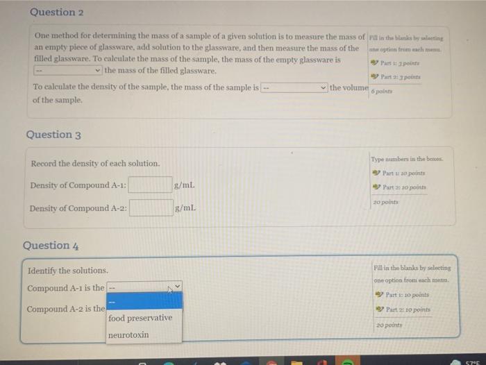 Solved Question 2 One Method For Determining The Mass Of A | Chegg.com