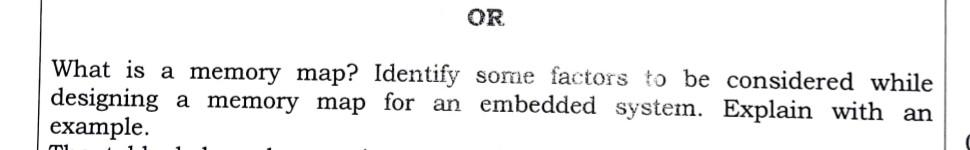 Solved OR What is a memory map? Identify some factors to be | Chegg.com