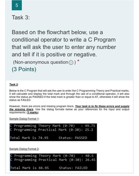 Solved Task 2: Below is the C Program that will ask the user | Chegg.com
