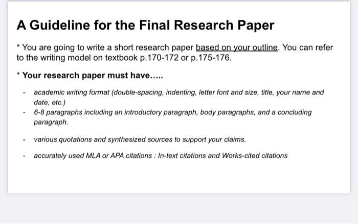 short research paper format