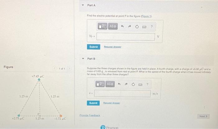 Solved Part A Find the electric potential at point in the | Chegg.com