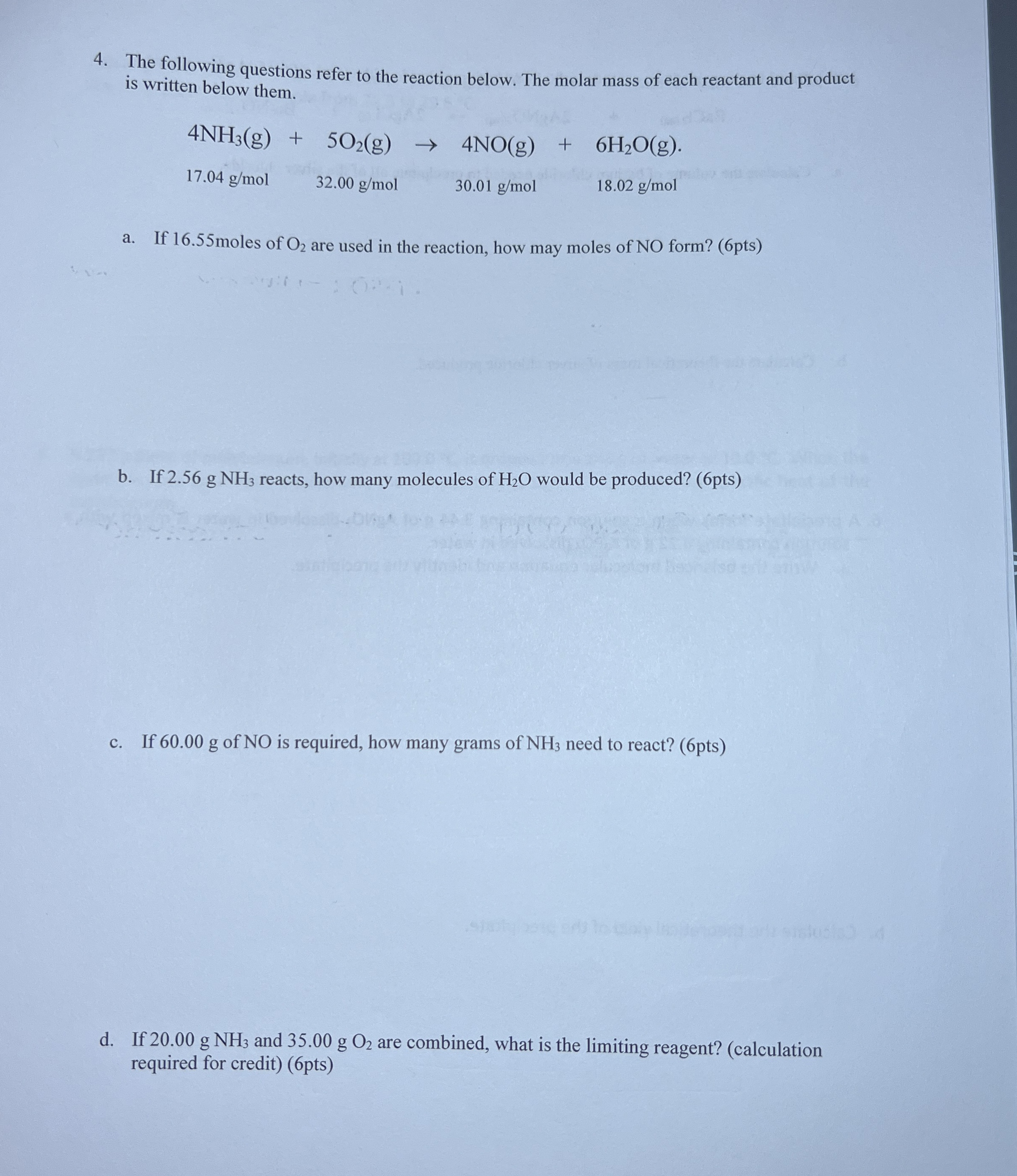Solved The following questions refer to the reaction below. | Chegg.com