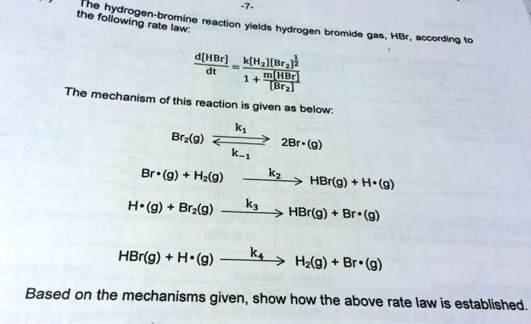 Solved The hydrogenbromine reaction yields hydrogen bromide