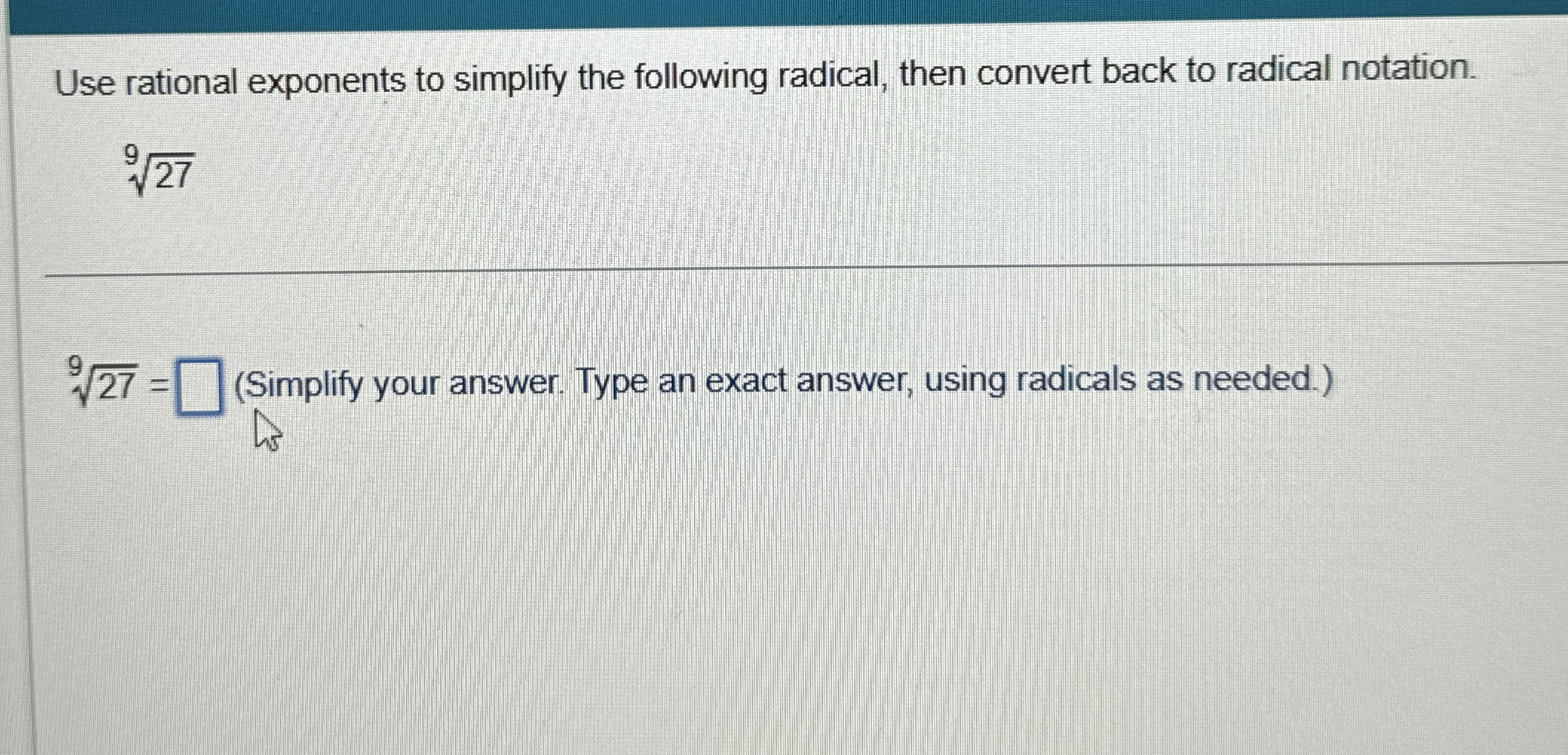 Solved Use rational exponents to simplify the following | Chegg.com