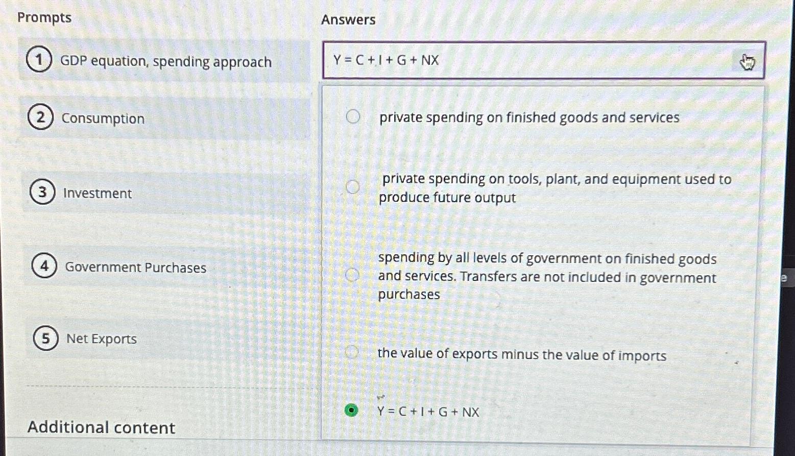 Solved PromptsGDP equation, spending approachConsumption(3) | Chegg.com